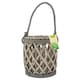 image 9 of JVL Luna Natural Willow Wood Lantern With Braided Rope Handle, Grey Wash