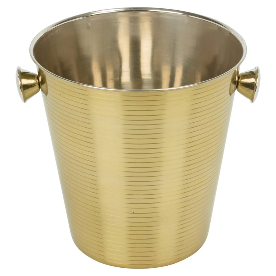 image 1 of Gold Stainless Steel Champagne Ice Bucket Ribbed | Gold | Gold | 1