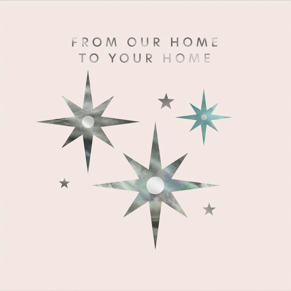 Metallic Star Design From Our Home to Your Home Christmas Card