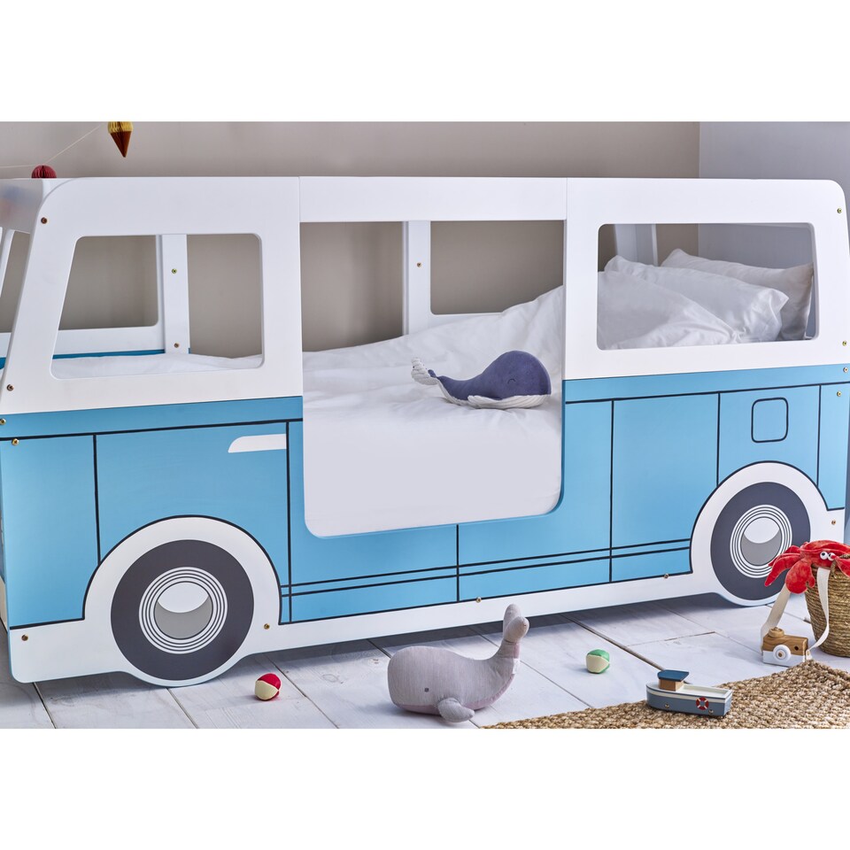 image 1 of Campervan 90cm Single Blue and White Bed