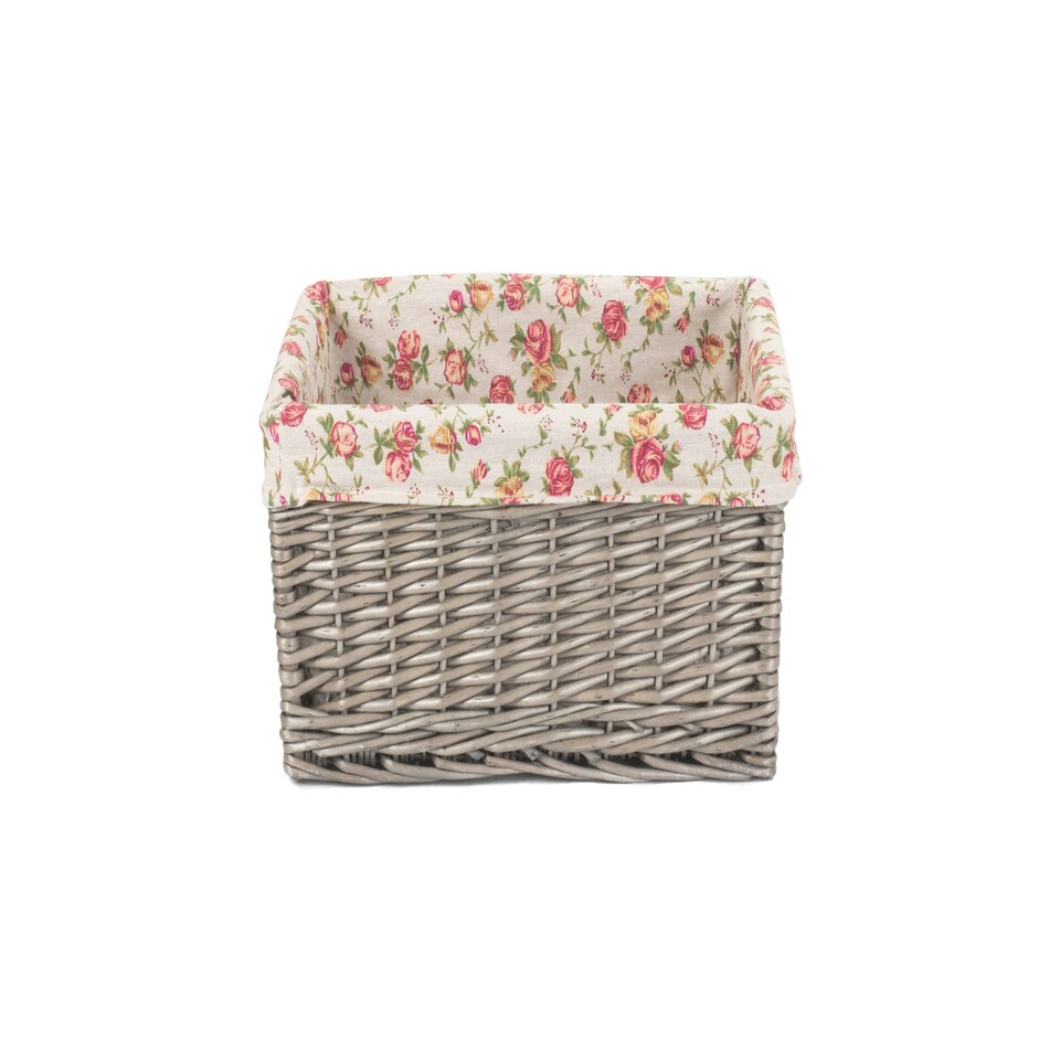 image 1 of Antique Wash Garden Rose Willow Storage Baskets Multi | Multi | L