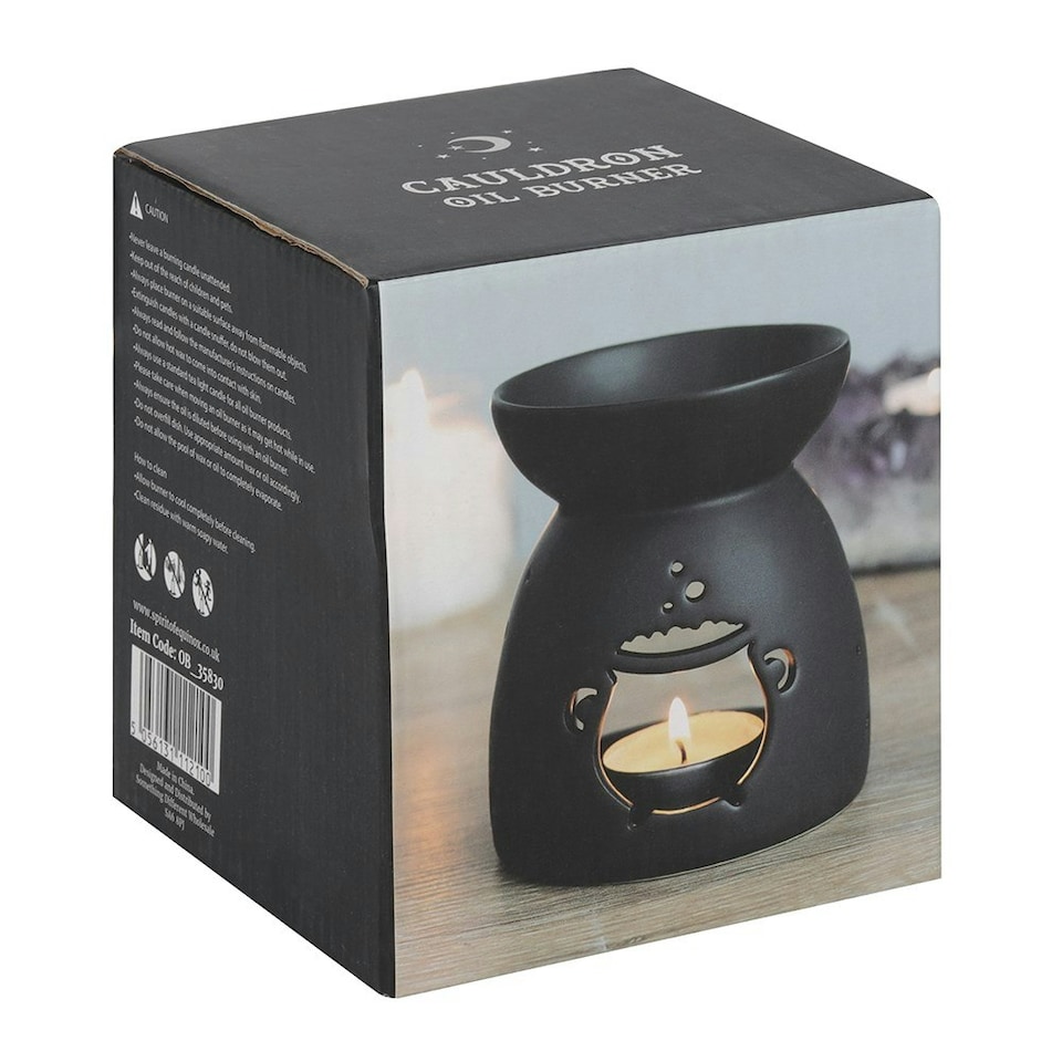 image 1 of Black Cauldron Cut Out Oil Burner