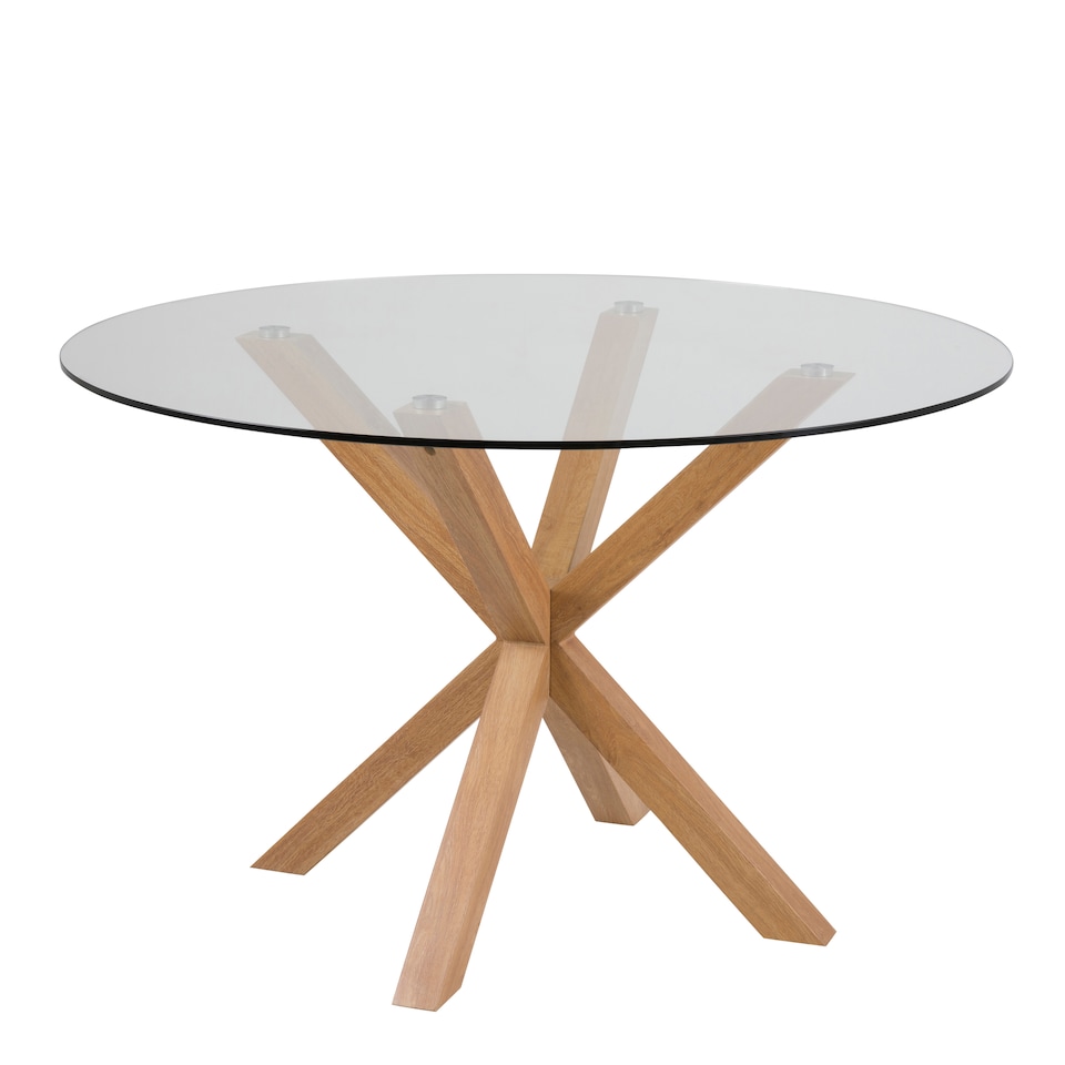image 1 of Heaven Round Dining Table with Glass Top 119x75.5cm