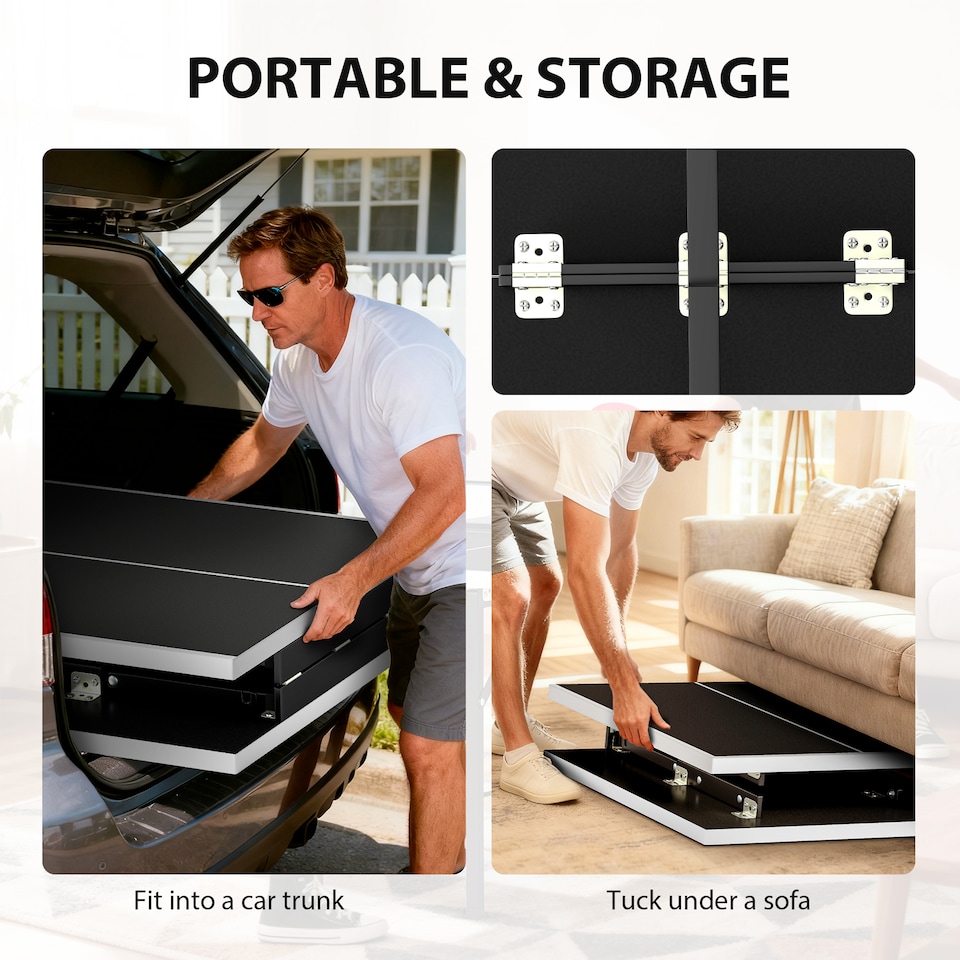 image 1 of SPORTNOW 5ft Mid-Size Table Tennis Table for Indoor Game, Black