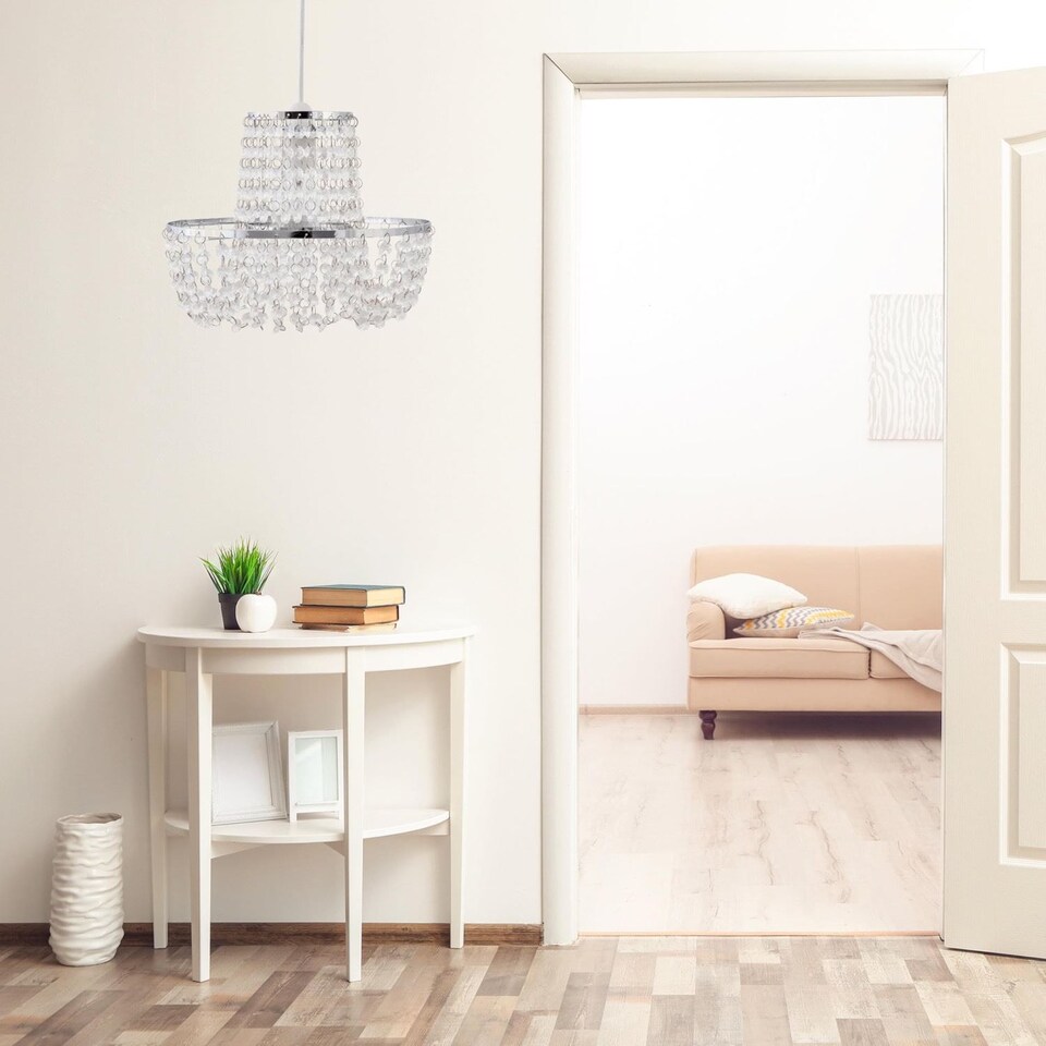 image 1 of Jewelled Easy Fit Light Shade | Clear | Chrome | Medium | 1