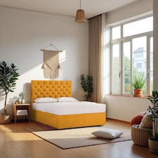 Athens Plush Bed Set With Mattress, 2 Drawers Same Side & 24"Headboard