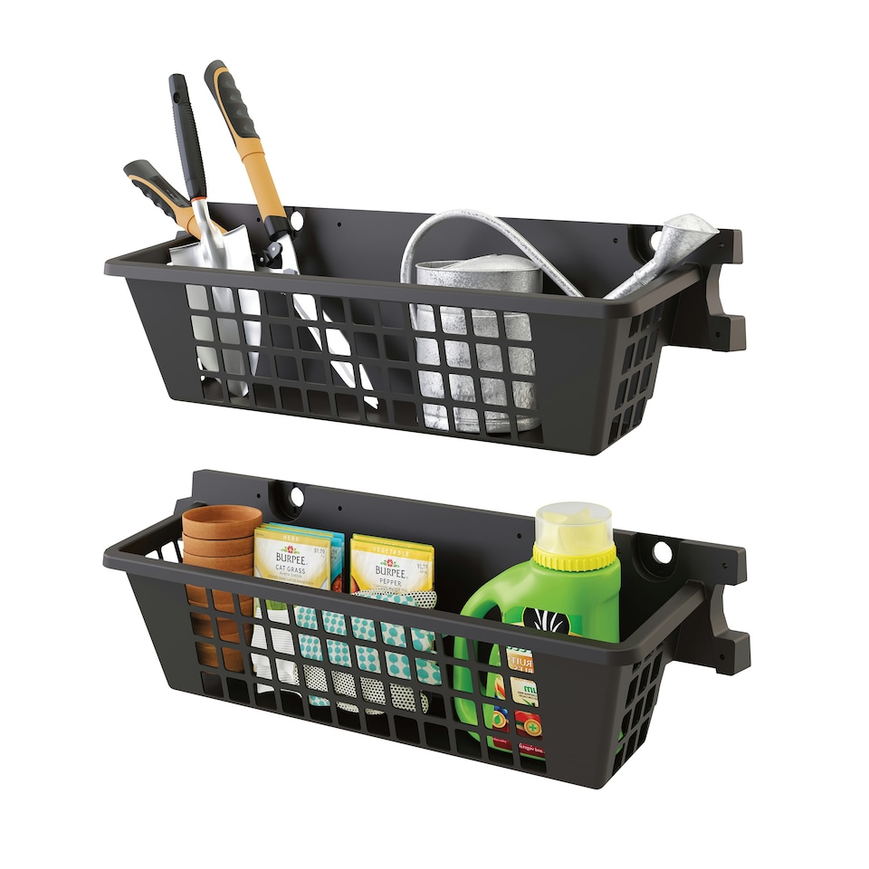 image 1 of Suncast Basket Storage Set - Pack of 2 Black