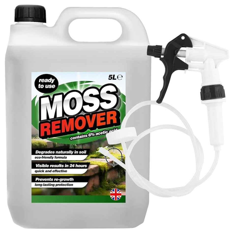 image 1 of 4 x 5L Moss Remover Highly Effective Formula Complete With Long Hose Trigger Ideal For Paths & Patio