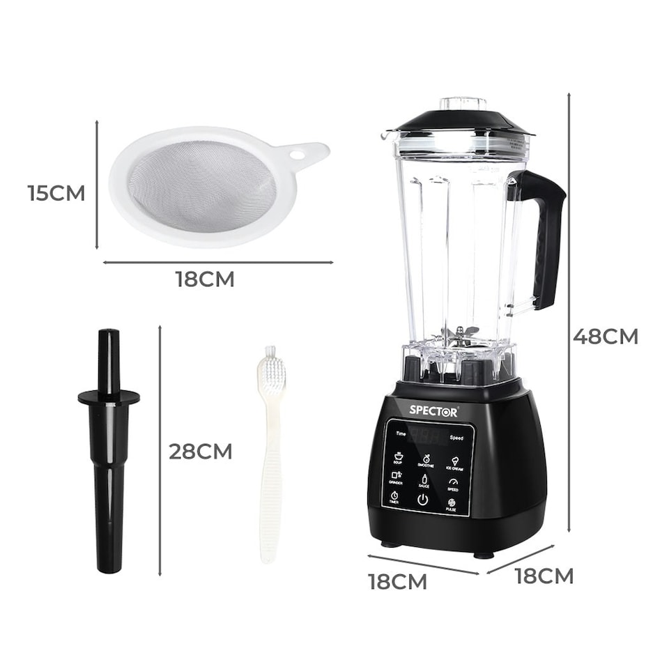 image 1 of Spector 2L Commercial Blender Mixer Food Processor Juicer Smoothie Ice Crush Red