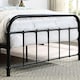 image 5 of Tewin Vintage Hospital Style Black Metal Bed Frame (King) | Black | Black | King