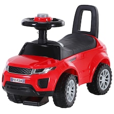 HOMCOM 3-in-1 Ride On Car Foot To Floor Slider Toddler with Horn Steering Wheel NO POWER Manual Under Seat Storage Safe Design for 1-3 Year Old Red
