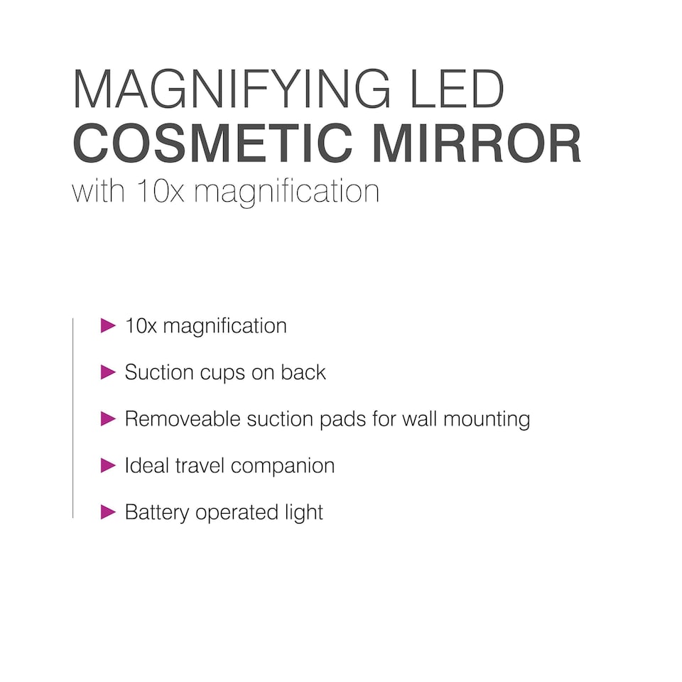 image 1 of Magnifying Mirror x10 with Light