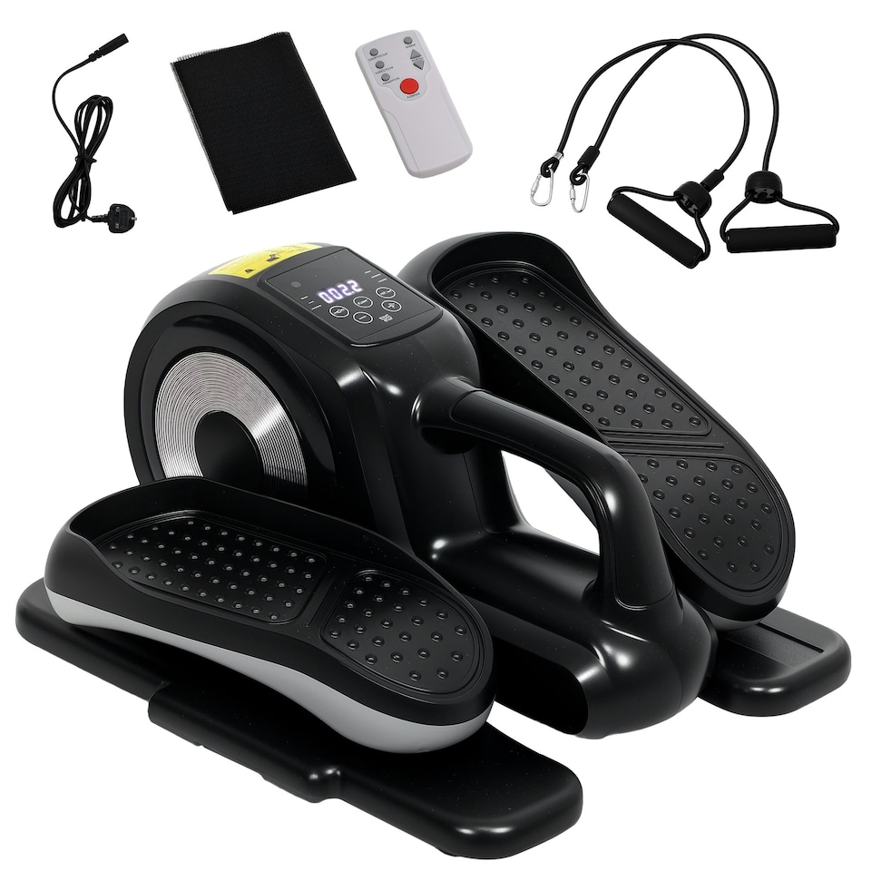 image 1 of SPORTNOW Mini Elliptical Machine, Seated Pedal Exerciser w/ Remote Control