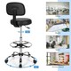 image 8 of COSTWAY Ergonomic Drafting Office Chair w/ Backrest Black