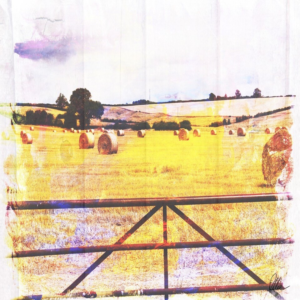 image 1 of Hay bale (Canvas Print) 36" x 24"