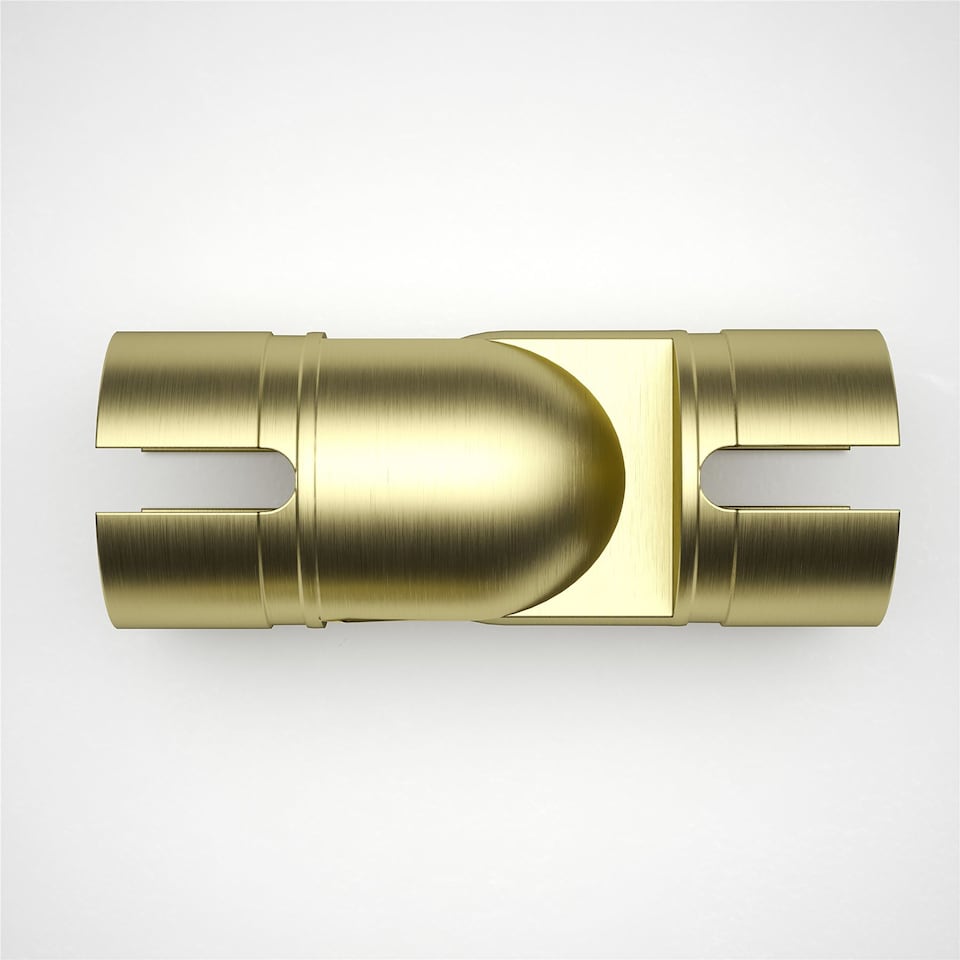 image 1 of Rothley Adjustable Elbow Bannister Staircase Handrail Satin Brass 40mm