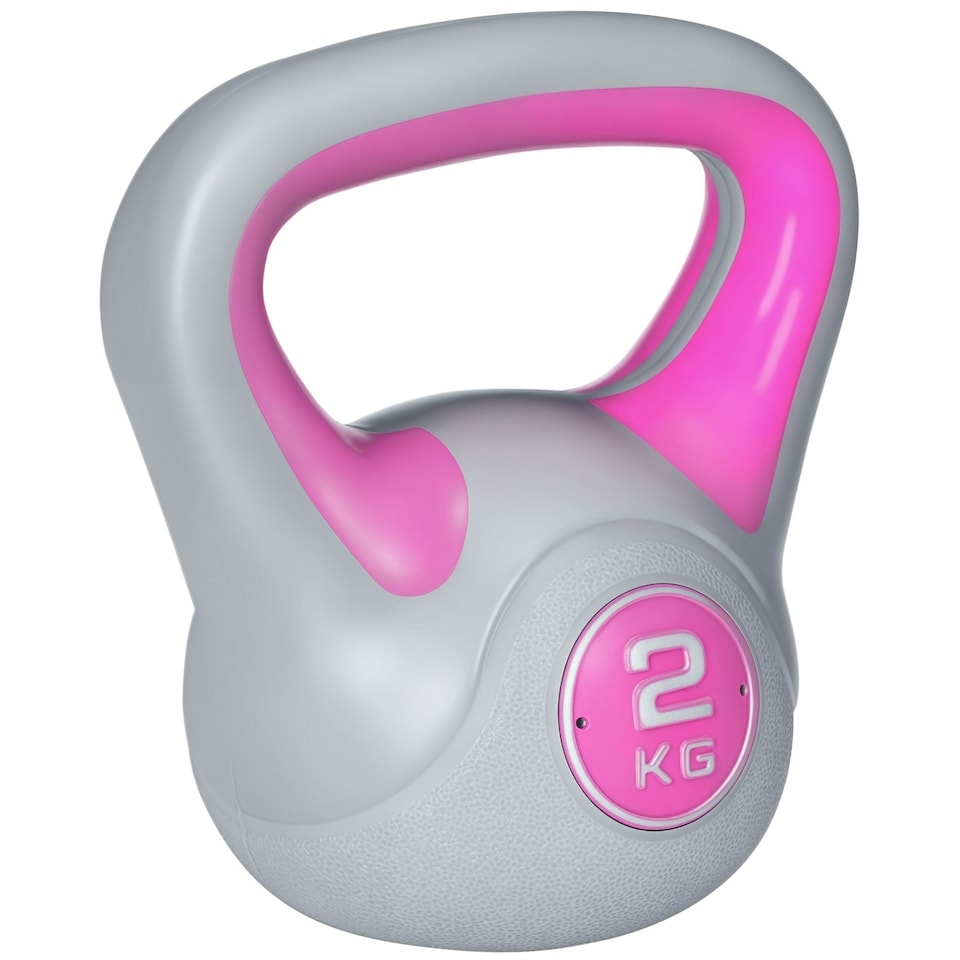 image 1 of SPORTNOW Kettle Bell with Handle for Home Gym | Pink | 2