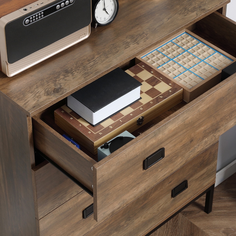 image 1 of HOMCOM Chest of Drawers, 4 Drawer Unit Storage Chest Bedroom Living Room
