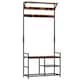 image 1 of HOMCOM Coat Rack Stand Shoe Storage Bench for Bedroom Living Room Entryway