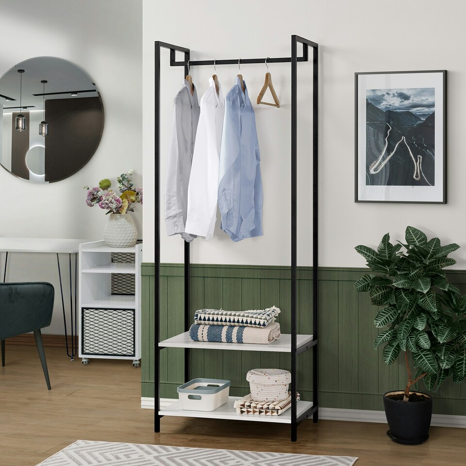 image 1 of Scala Open Wardrobe with 2 Shelves Brown | Oak / Natural