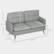 image 3 of HOMCOM Modern Two Seater Sofa, Button Tufted Loveseat with Cushions and Steel Legs for Living Room, Guest Room, Grey