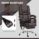 image 5 of Vinsetto Office Chair with 6-point Vibration Massage and Heat, PU Leather High Back Recliner Desk Chair with Adjustable Height, Armrest, Footrest for Home, Dark Brown