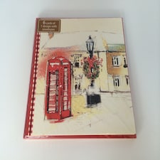 Pack of 6 'Red Telephone & Lanterns' Design Christmas Greeting Cards