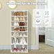 image 2 of COSTWAY 7-tier Double Shoe Storage Tower Rack Stand White White