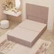 image 4 of Divan Bed Base with 4 Drawers & Plain Floor Standing Headboard Plush Velvet | Pink | Pink