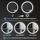 image 4 of kleankin Round Bathroom Mirror with LED Lights, Wall-Mounted Dimmable Makeup Mirror with 3 Temperature Colours, Defogging Film