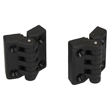 2 Pack Black Polyamide Hinge Reinforced Plastic 39x39mm Italian Made Industrial Black