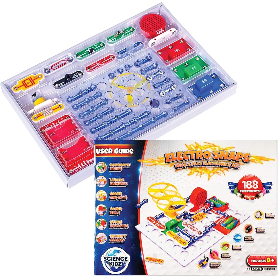 image 1 of Science Kidz Electro Snaps 188 Piece Electronics Set