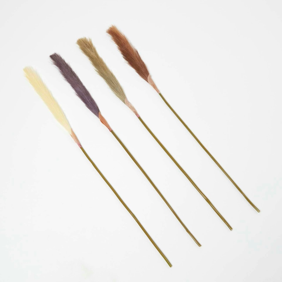 image 1 of Homescapes Artificial Pampas Grass Set of 4 Natural, 78 cm