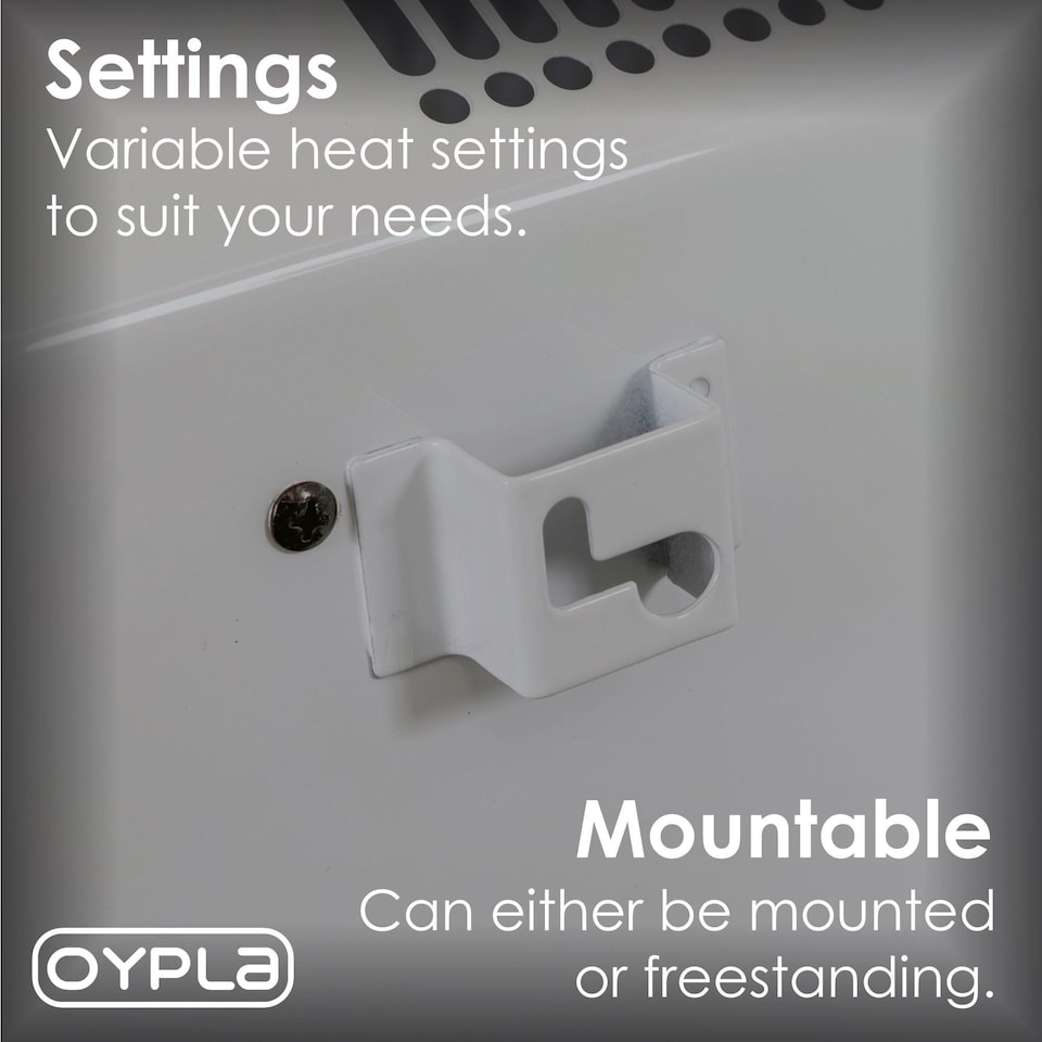 image 1 of 2000W White Glass Free Standing Electric Panel Convector Heater