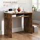 image 3 of HOMCOM Computer Desk Writing Table Study Workstation Storage | Brown | 90W x 50D x 74H cm