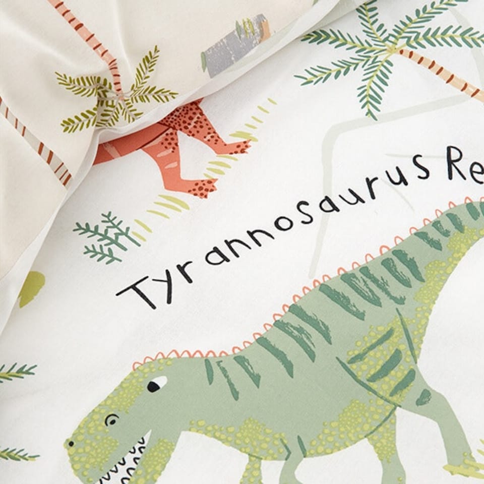 image 1 of Catherine Lansfield Childrens Sleepy Dino Junior Duvet Set Green Green | One Size