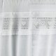 image 3 of Lucy White Embroidered Heart Design Window Set 140 x 106 cm Rod Pocket Window Set with Frill Edging and 2 Matching Tie Backs