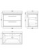 image 2 of Balterley Modern Bathroom Wall Hung 2-Drawer Vanity Unit with Fireclay Basin | Grey | Monument Grey | 606 x 830 x 471mm