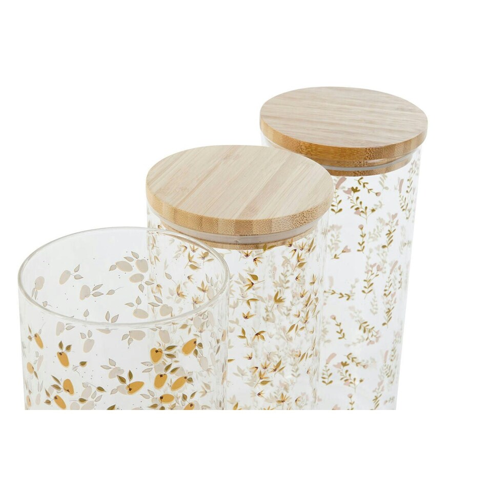image 1 of Tin DKD Home Decor Green Pink Mustard Natural Silicone Bamboo Borosilicate Glass Shabby Chic 1,4 L (4 Units) N/A
