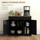 image 3 of HOMCOM Sideboard Buffet Cabinet with Rubber Wood Top and Drawers, Black Black | Rubberwood top