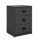 image 2 of Black 3-Drawer Bedside Table Grey | Colour: Cool Grey
