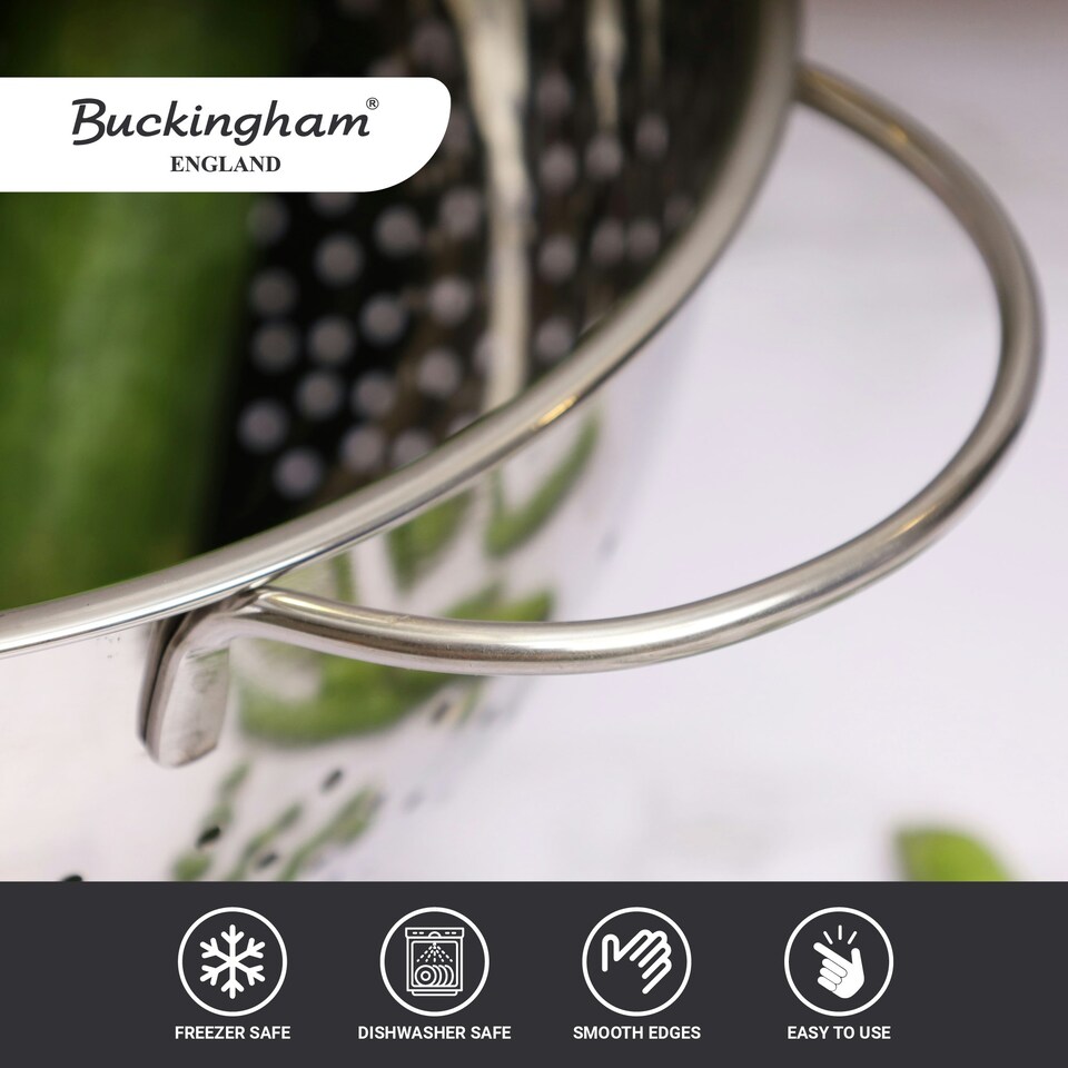 image 1 of Buckingham Hemisphere Colander / Strainer Stainless Steel 4 Litre / 24  cm