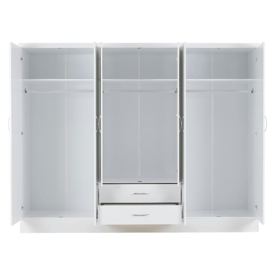image 1 of Nevada 6 Door 2 Drawer Mirrored Wardrobe Brown | Rustic Oak