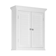 Teamson Home Wooden Bathroom Wall Cabinet 2 Doors White