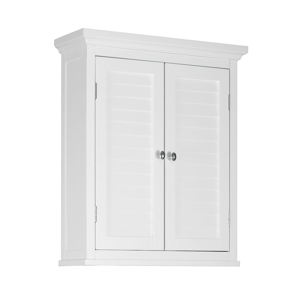 image 1 of Teamson Home Wooden Bathroom Wall Cabinet 2 Doors White