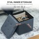 image 3 of HOMCOM Foldable Sherpa Fleece Storage Ottoman, 38 x 38 x 38 cm Blue