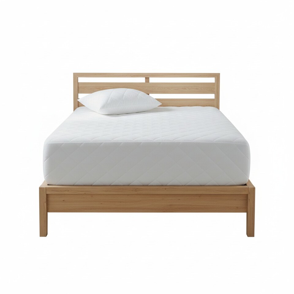image 1 of 200TC Luxury Cotton Quilted Mattress Protector Breathable Soft Mattress Cover | White | Small Single