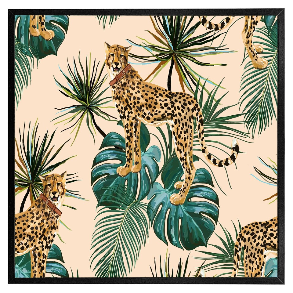 image 1 of Tropical cheetah (Picutre Frame) Black | XL