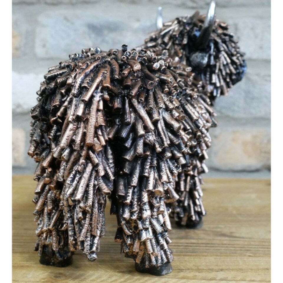 image 1 of Gifts Direct 2 U Bronzed Highland Cow Ornament Bronze