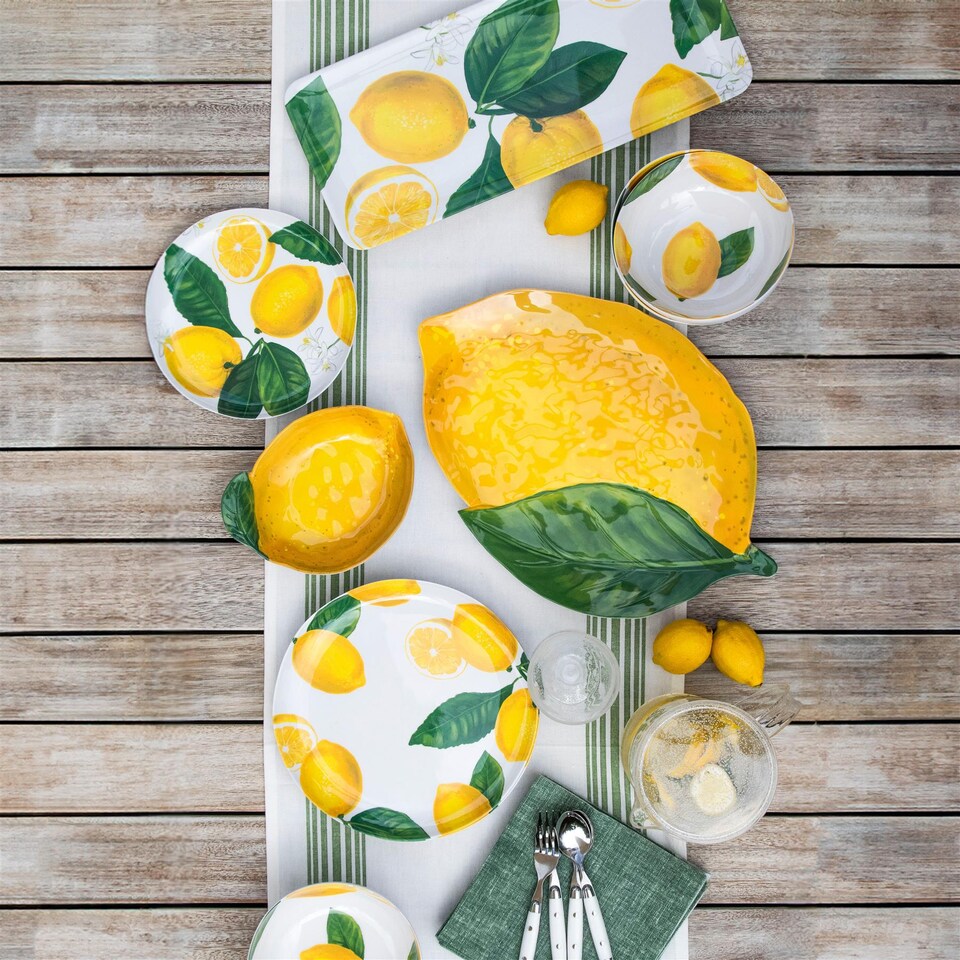 image 1 of Lemon Fresh Melamine/Plastic Dinner Plate | Yellow | Set of 1